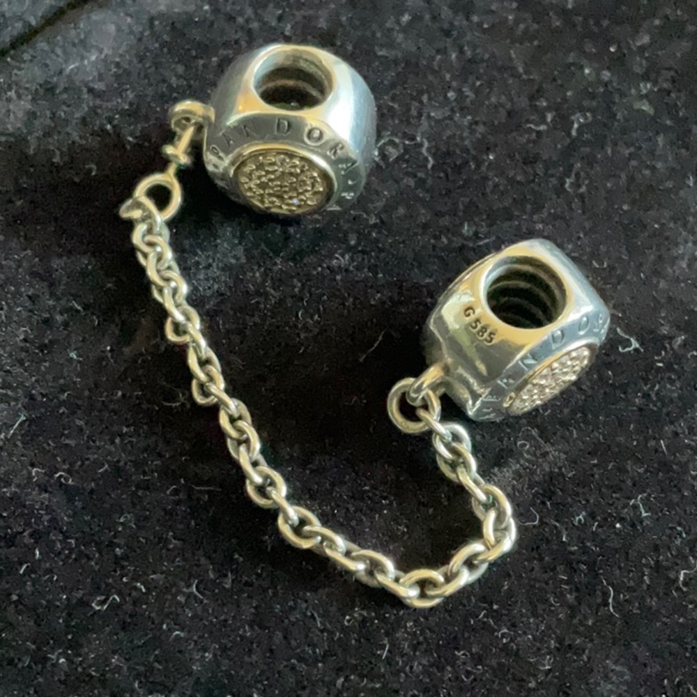 Pandora two tone Safety Chain 14k gold and silver - Picture 3 of 4
